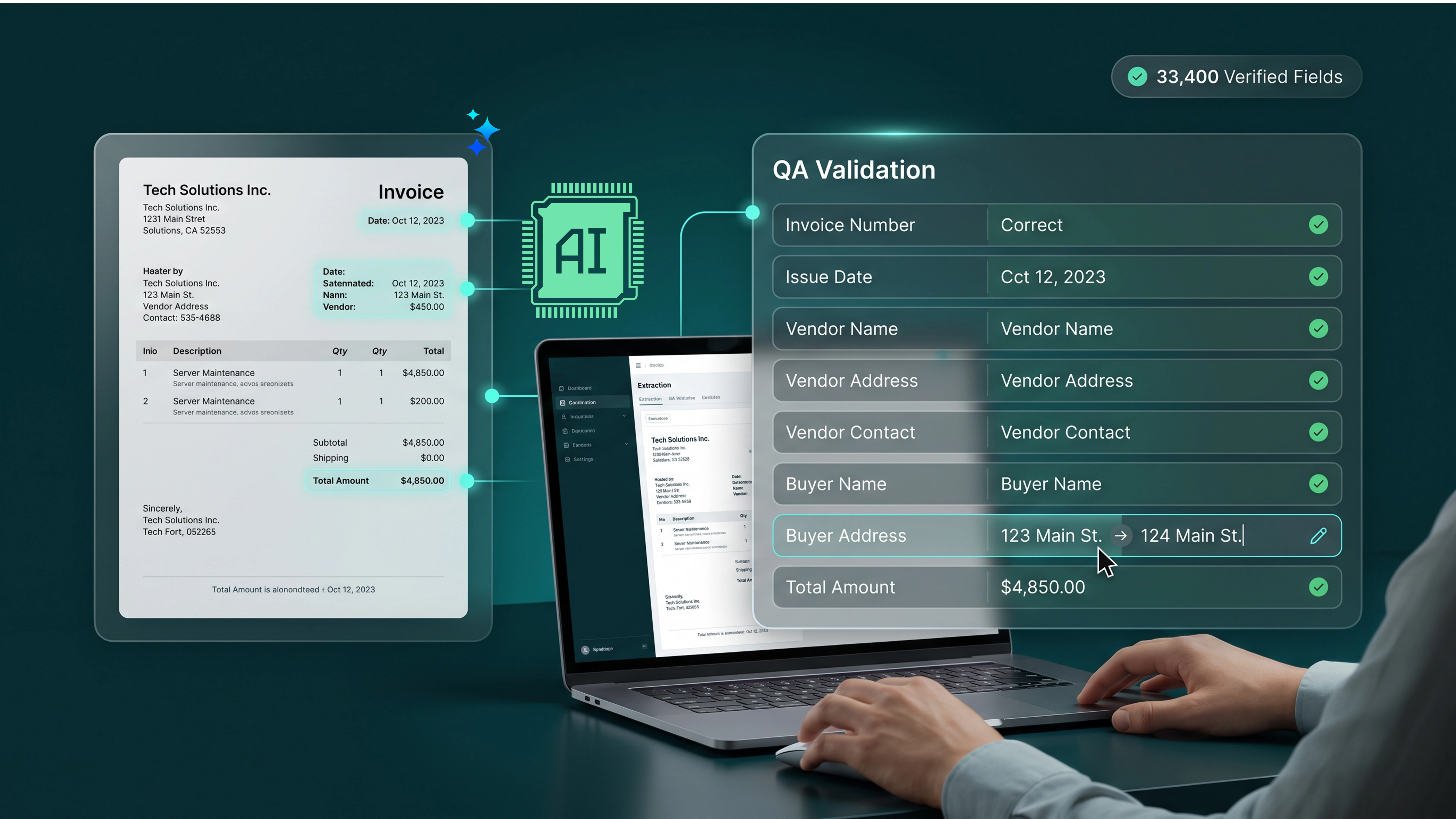 AI invoice field QA annotation case study