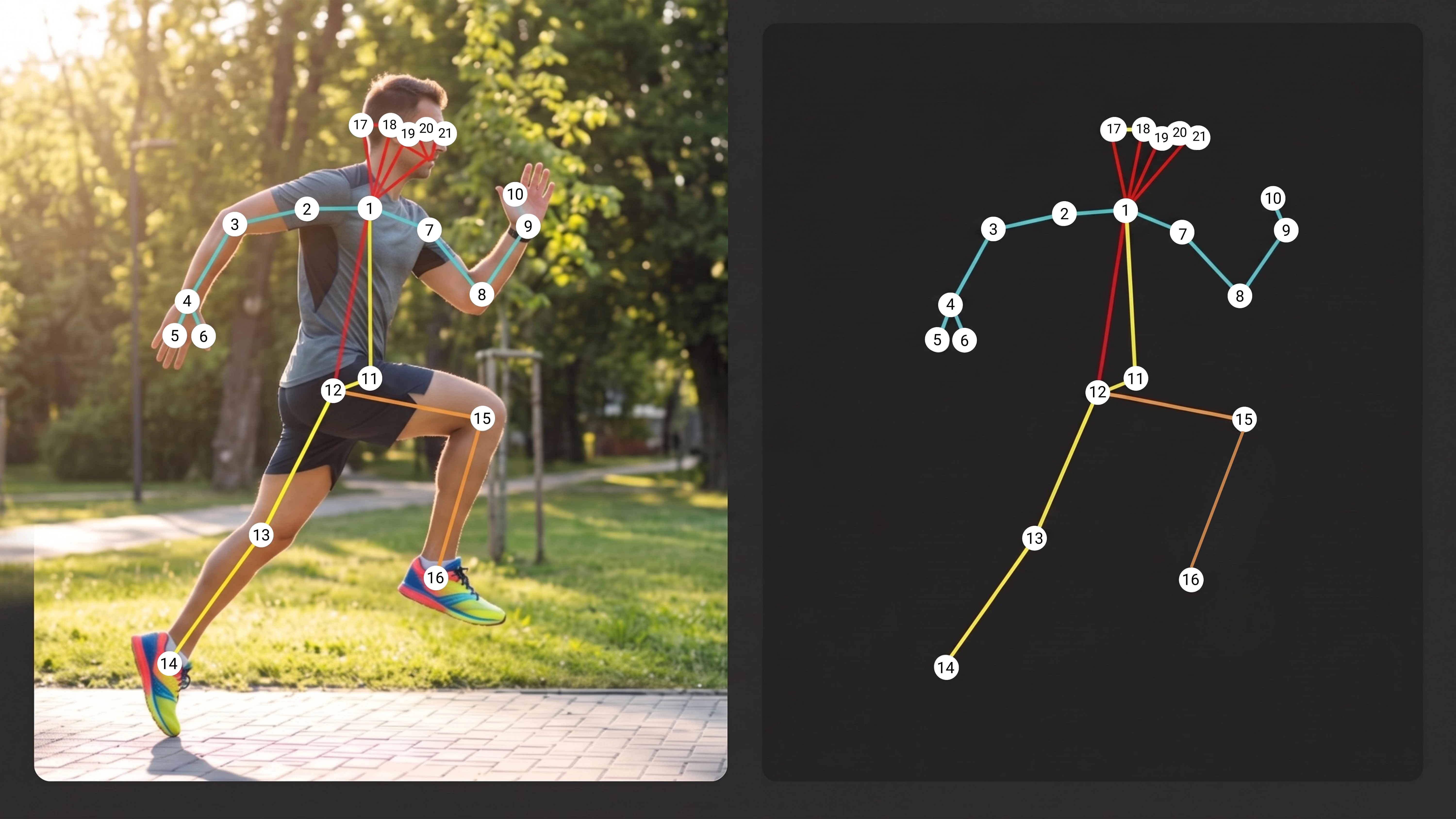 Keypoints and skeleton based pose annotation