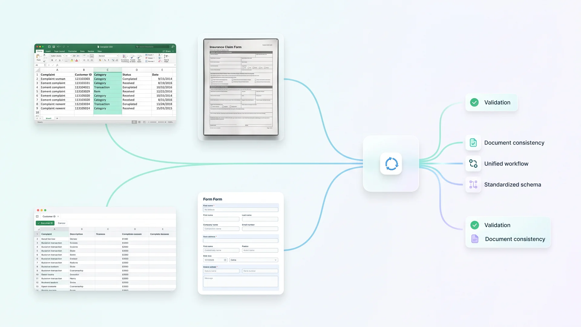 CSV row and PDF text annotation workflows
