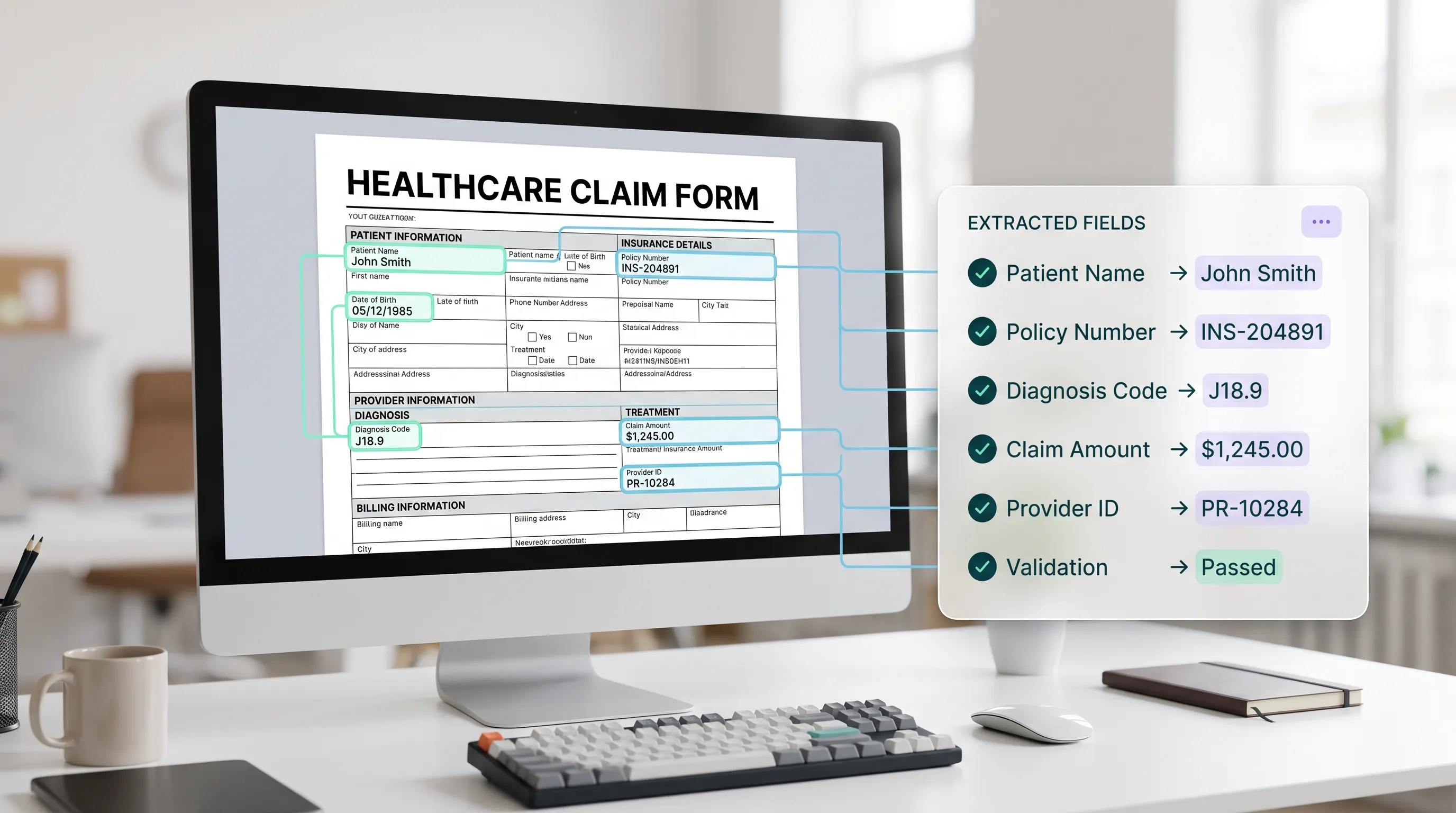 Structured field extraction form