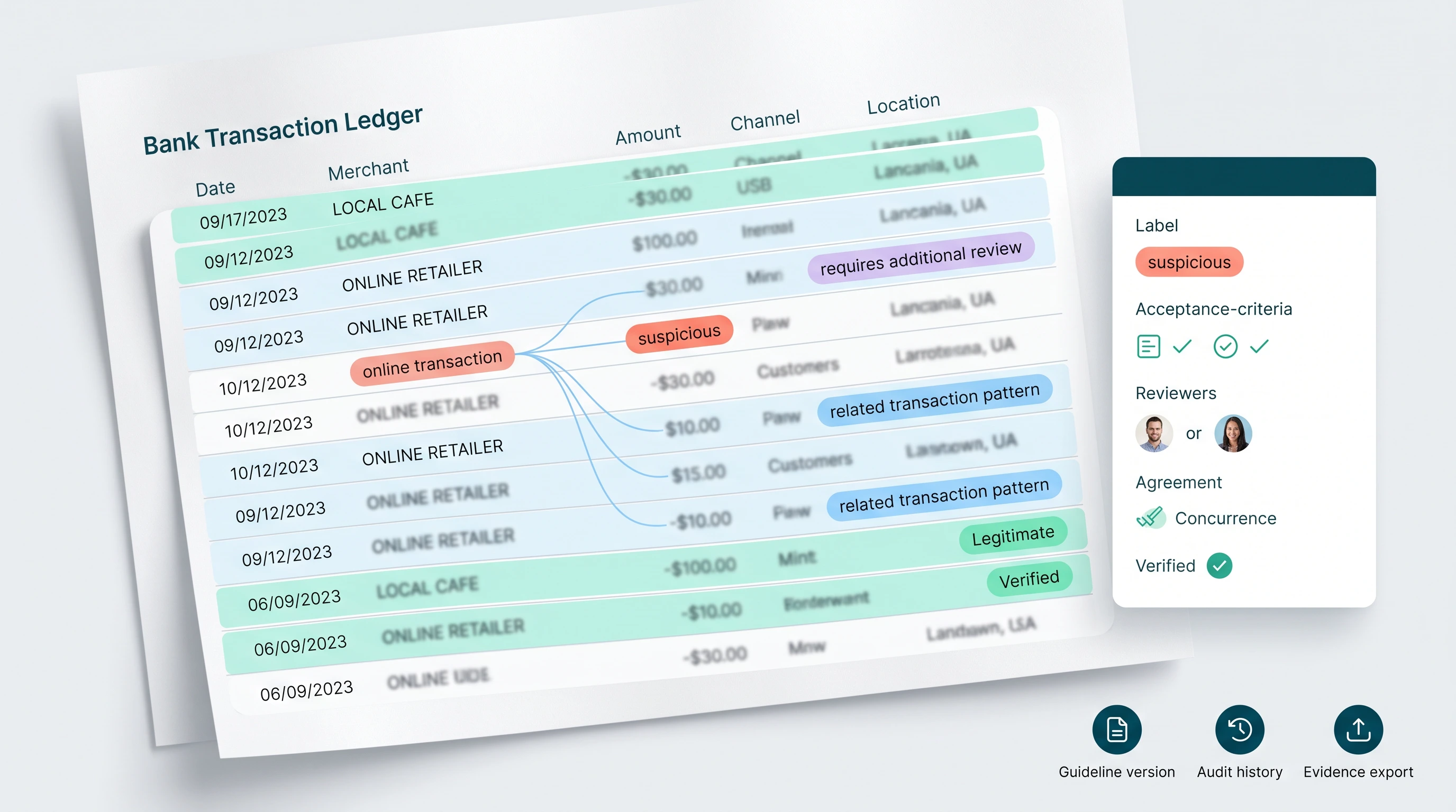 Transaction classification annotation