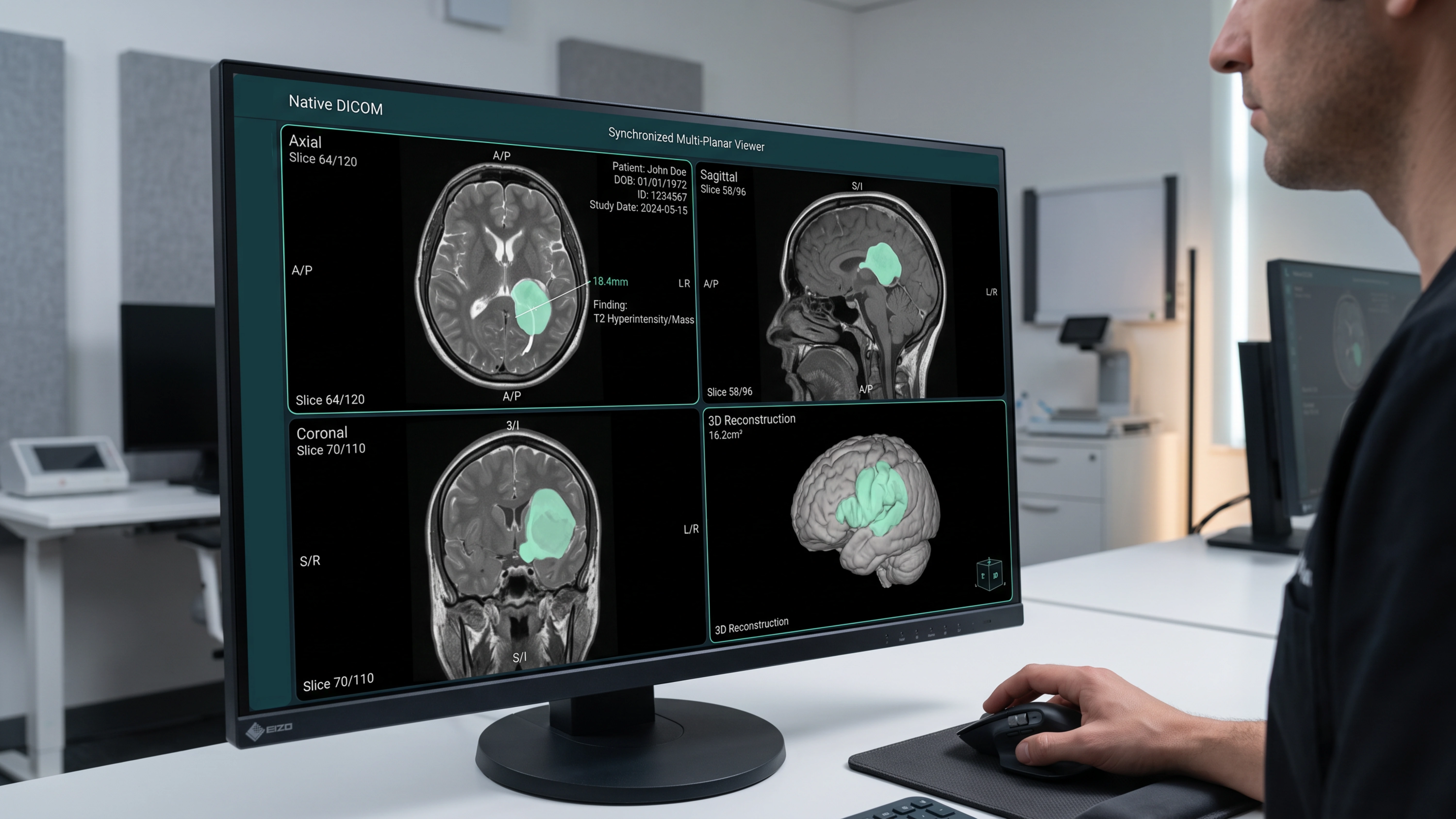 Native DICOM radiology annotation with structured findings