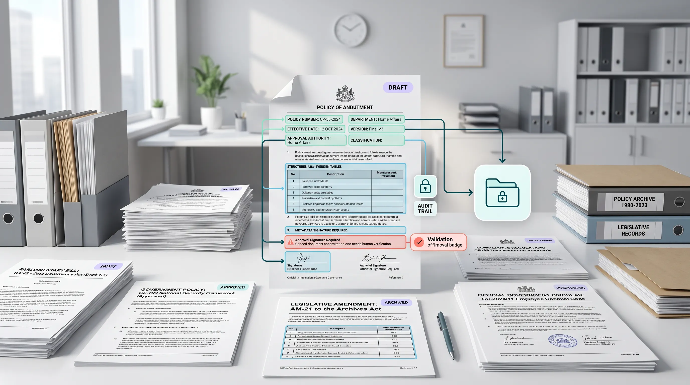 Policy and legislative document extraction